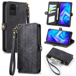 Portafoglio con cerniera geometrica Portafoglio in pelle con fibbia laterale, For Xiaomi Redmi 9C, For Xiaomi Redmi Note 9, For Xiaomi Redmi K30 Pro, For Xiaomi Redmi Note 9S