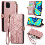 Portafoglio con cerniera geometrica Portafoglio in pelle con fibbia laterale, For Xiaomi Redmi 9C, For Xiaomi Redmi Note 9, For Xiaomi Redmi K30 Pro, For Xiaomi Redmi Note 9S