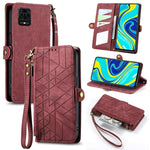 Portafoglio con cerniera geometrica Portafoglio in pelle con fibbia laterale, For Xiaomi Redmi 9C, For Xiaomi Redmi Note 9, For Xiaomi Redmi K30 Pro, For Xiaomi Redmi Note 9S