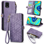 Portafoglio con cerniera geometrica Portafoglio in pelle con fibbia laterale, For Xiaomi Redmi 9C, For Xiaomi Redmi Note 9, For Xiaomi Redmi K30 Pro, For Xiaomi Redmi Note 9S