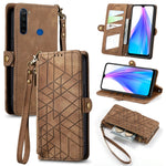 Portafoglio con cerniera geometrica Portafoglio in pelle con fibbia laterale, For Xiaomi Redmi K30, For Xiaomi Redmi Note 8T, For Xiaomi Redmi Note 8, For Xiaomi Redmi Note 8 Pro