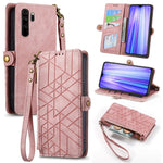 Portafoglio con cerniera geometrica Portafoglio in pelle con fibbia laterale, For Xiaomi Redmi K30, For Xiaomi Redmi Note 8T, For Xiaomi Redmi Note 8, For Xiaomi Redmi Note 8 Pro