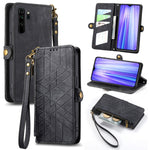 Portafoglio con cerniera geometrica Portafoglio in pelle con fibbia laterale, For Xiaomi Redmi K30, For Xiaomi Redmi Note 8T, For Xiaomi Redmi Note 8, For Xiaomi Redmi Note 8 Pro