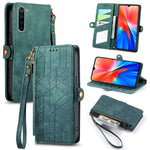 Portafoglio con cerniera geometrica Portafoglio in pelle con fibbia laterale, For Xiaomi Redmi K30, For Xiaomi Redmi Note 8T, For Xiaomi Redmi Note 8, For Xiaomi Redmi Note 8 Pro
