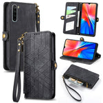 Portafoglio con cerniera geometrica Portafoglio in pelle con fibbia laterale, For Xiaomi Redmi K30, For Xiaomi Redmi Note 8T, For Xiaomi Redmi Note 8, For Xiaomi Redmi Note 8 Pro