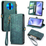 Portafoglio con cerniera geometrica Portafoglio in pelle con fibbia laterale, For Xiaomi Redmi K30, For Xiaomi Redmi Note 8T, For Xiaomi Redmi Note 8, For Xiaomi Redmi Note 8 Pro