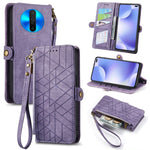 Portafoglio con cerniera geometrica Portafoglio in pelle con fibbia laterale, For Xiaomi Redmi K30, For Xiaomi Redmi Note 8T, For Xiaomi Redmi Note 8, For Xiaomi Redmi Note 8 Pro