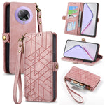 Portafoglio con cerniera geometrica Portafoglio in pelle con fibbia laterale, For Xiaomi Redmi 9C, For Xiaomi Redmi Note 9, For Xiaomi Redmi K30 Pro, For Xiaomi Redmi Note 9S
