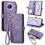 Portafoglio con cerniera geometrica Portafoglio in pelle con fibbia laterale, For Xiaomi Redmi 9C, For Xiaomi Redmi Note 9, For Xiaomi Redmi K30 Pro, For Xiaomi Redmi Note 9S