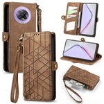 Portafoglio con cerniera geometrica Portafoglio in pelle con fibbia laterale, For Xiaomi Redmi 9C, For Xiaomi Redmi Note 9, For Xiaomi Redmi K30 Pro, For Xiaomi Redmi Note 9S
