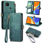 Portafoglio con cerniera geometrica Portafoglio in pelle con fibbia laterale, For Xiaomi Redmi 9C, For Xiaomi Redmi Note 9, For Xiaomi Redmi K30 Pro, For Xiaomi Redmi Note 9S