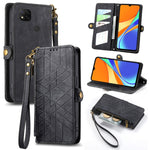 Portafoglio con cerniera geometrica Portafoglio in pelle con fibbia laterale, For Xiaomi Redmi 9C, For Xiaomi Redmi Note 9, For Xiaomi Redmi K30 Pro, For Xiaomi Redmi Note 9S