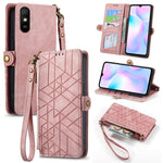 Portafoglio con cerniera geometrica Portafoglio in pelle con fibbia laterale, For Xiaomi Redmi K40, For Xiaomi Redmi Note 9 4G, For Xiaomi Redmi 9A, For Xiaomi Redmi 9