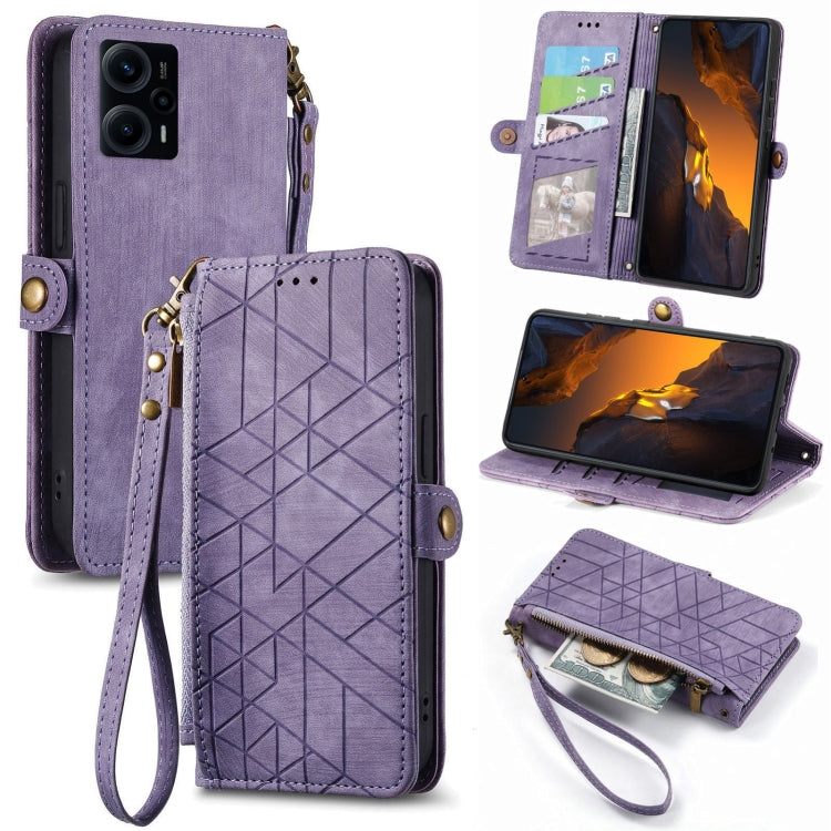 Portafoglio con cerniera geometrica Portafoglio in pelle con fibbia laterale, For Xiaomi F5 5G, For Xiaomi F5 Pro 5G, For Xiaomi 13 Ultra, For Xiaomi Poco X5 Pro