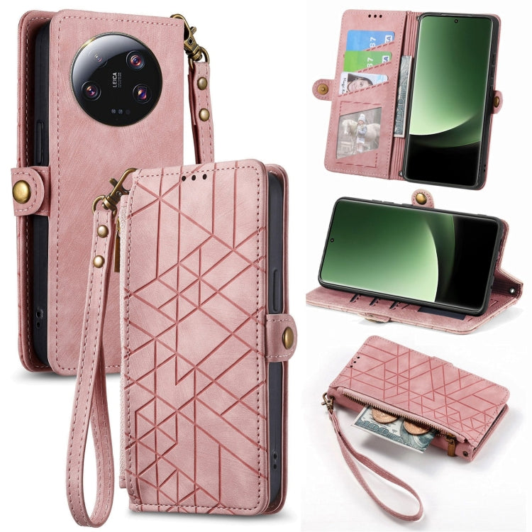 Portafoglio con cerniera geometrica Portafoglio in pelle con fibbia laterale, For Xiaomi F5 5G, For Xiaomi F5 Pro 5G, For Xiaomi 13 Ultra, For Xiaomi Poco X5 Pro