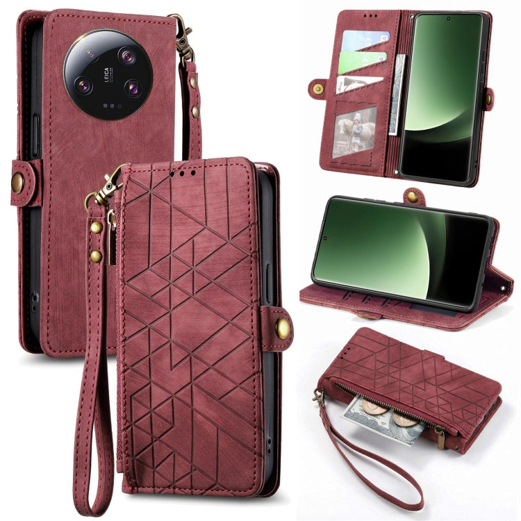 Portafoglio con cerniera geometrica Portafoglio in pelle con fibbia laterale, For Xiaomi F5 5G, For Xiaomi F5 Pro 5G, For Xiaomi 13 Ultra, For Xiaomi Poco X5 Pro