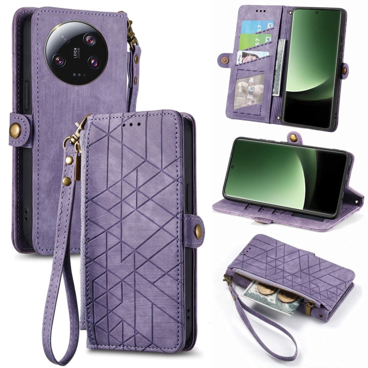 Portafoglio con cerniera geometrica Portafoglio in pelle con fibbia laterale, For Xiaomi F5 5G, For Xiaomi F5 Pro 5G, For Xiaomi 13 Ultra, For Xiaomi Poco X5 Pro