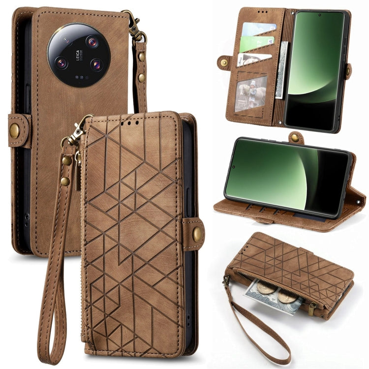 Portafoglio con cerniera geometrica Portafoglio in pelle con fibbia laterale, For Xiaomi F5 5G, For Xiaomi F5 Pro 5G, For Xiaomi 13 Ultra, For Xiaomi Poco X5 Pro