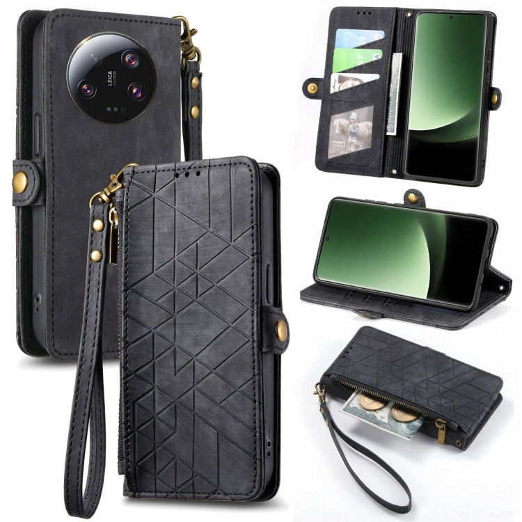 Portafoglio con cerniera geometrica Portafoglio in pelle con fibbia laterale, For Xiaomi F5 5G, For Xiaomi F5 Pro 5G, For Xiaomi 13 Ultra, For Xiaomi Poco X5 Pro