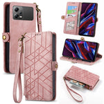 Portafoglio con cerniera geometrica Portafoglio in pelle con fibbia laterale, For Xiaomi Poco X5, For Xiaomi 13 Lite, For Xiaomi 13 Pro, For Xiaomi 13