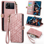 Portafoglio con cerniera geometrica Portafoglio in pelle con fibbia laterale, For Xiaomi F5 5G, For Xiaomi F5 Pro 5G, For Xiaomi 13 Ultra, For Xiaomi Poco X5 Pro