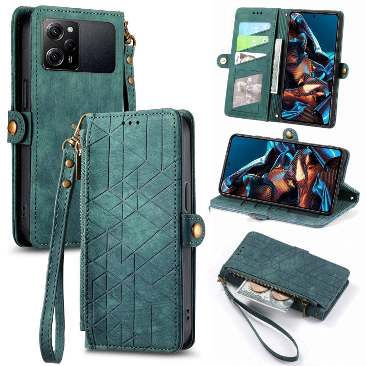 Portafoglio con cerniera geometrica Portafoglio in pelle con fibbia laterale, For Xiaomi F5 5G, For Xiaomi F5 Pro 5G, For Xiaomi 13 Ultra, For Xiaomi Poco X5 Pro