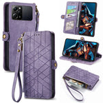 Portafoglio con cerniera geometrica Portafoglio in pelle con fibbia laterale, For Xiaomi F5 5G, For Xiaomi F5 Pro 5G, For Xiaomi 13 Ultra, For Xiaomi Poco X5 Pro