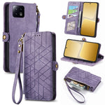 Portafoglio con cerniera geometrica Portafoglio in pelle con fibbia laterale, For Xiaomi Poco X5, For Xiaomi 13 Lite, For Xiaomi 13 Pro, For Xiaomi 13
