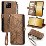 Portafoglio con cerniera geometrica Portafoglio in pelle con fibbia laterale, For Xiaomi Poco X5, For Xiaomi 13 Lite, For Xiaomi 13 Pro, For Xiaomi 13