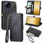 Portafoglio con cerniera geometrica Portafoglio in pelle con fibbia laterale, For Xiaomi Poco X5, For Xiaomi 13 Lite, For Xiaomi 13 Pro, For Xiaomi 13