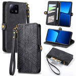 Portafoglio con cerniera geometrica Portafoglio in pelle con fibbia laterale, For Xiaomi Poco X5, For Xiaomi 13 Lite, For Xiaomi 13 Pro, For Xiaomi 13