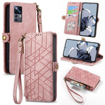 Portafoglio con cerniera geometrica Portafoglio in pelle con fibbia laterale, For Xiaomi 11 Ultra, For Xiaomi 11, For Xiaomi Poco X3 NFC, For Xiaomi 12T / 12T Pro