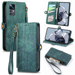 Portafoglio con cerniera geometrica Portafoglio in pelle con fibbia laterale, For Xiaomi 11 Ultra, For Xiaomi 11, For Xiaomi Poco X3 NFC, For Xiaomi 12T / 12T Pro