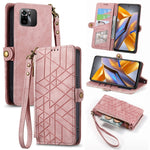 Portafoglio con cerniera geometrica Portafoglio in pelle con fibbia laterale, For Xiaomi Civi 2, For Xiaomi Poco M5 4G, For Xiaomi Poco M5s 4G, For Xiaomi 12S Ultra