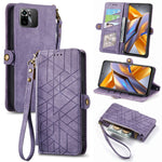 Portafoglio con cerniera geometrica Portafoglio in pelle con fibbia laterale, For Xiaomi Civi 2, For Xiaomi Poco M5 4G, For Xiaomi Poco M5s 4G, For Xiaomi 12S Ultra