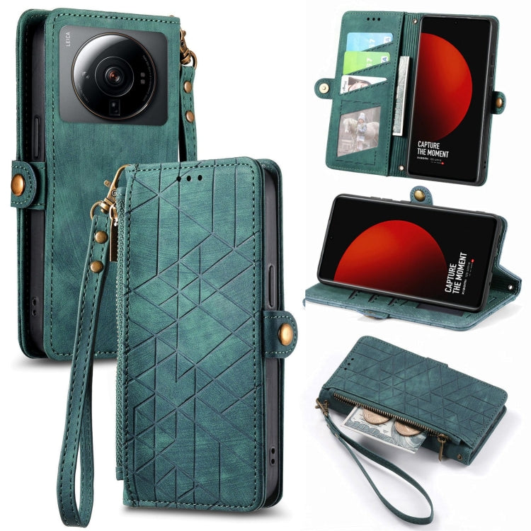 Portafoglio con cerniera geometrica Portafoglio in pelle con fibbia laterale, For Xiaomi Civi 2, For Xiaomi Poco M5 4G, For Xiaomi Poco M5s 4G, For Xiaomi 12S Ultra