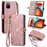 Portafoglio con cerniera geometrica Portafoglio in pelle con fibbia laterale, For Xiaomi 12, For Xiaomi 11T, For Xiaomi Poco X3 GT, For Xiaomi 11 Lite