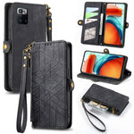 Portafoglio con cerniera geometrica Portafoglio in pelle con fibbia laterale, For Xiaomi 12, For Xiaomi 11T, For Xiaomi Poco X3 GT, For Xiaomi 11 Lite
