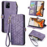 Portafoglio con cerniera geometrica Portafoglio in pelle con fibbia laterale, For Xiaomi 12, For Xiaomi 11T, For Xiaomi Poco X3 GT, For Xiaomi 11 Lite