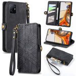 Portafoglio con cerniera geometrica Portafoglio in pelle con fibbia laterale, For Xiaomi 12, For Xiaomi 11T, For Xiaomi Poco X3 GT, For Xiaomi 11 Lite