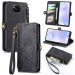 Portafoglio con cerniera geometrica Portafoglio in pelle con fibbia laterale, For Xiaomi 11 Ultra, For Xiaomi 11, For Xiaomi Poco X3 NFC, For Xiaomi 12T / 12T Pro