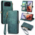 Portafoglio con cerniera geometrica Portafoglio in pelle con fibbia laterale, For Xiaomi 11 Ultra, For Xiaomi 11, For Xiaomi Poco X3 NFC, For Xiaomi 12T / 12T Pro