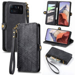 Portafoglio con cerniera geometrica Portafoglio in pelle con fibbia laterale, For Xiaomi 11 Ultra, For Xiaomi 11, For Xiaomi Poco X3 NFC, For Xiaomi 12T / 12T Pro