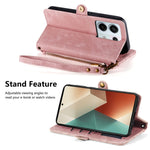 Portafoglio con cerniera geometrica Portafoglio in pelle con fibbia laterale, For Redmi Note 13 Pro 4G, For Redmi Note 13 4G, For Redmi Note 13 5G Global, For Redmi Note 13 Pro 5G Global