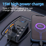 Caricabatterie rapido per auto esteso per sedile posteriore multi-porta CS11 Supporto per riproduzione MP3 Bluetooth, CS11