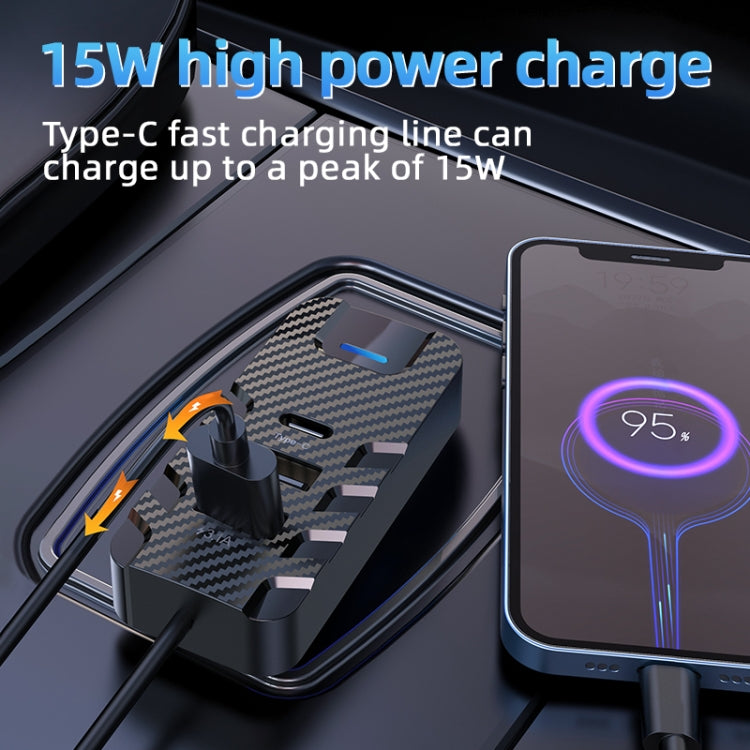 Caricabatterie rapido per auto esteso per sedile posteriore multi-porta CS11 Supporto per riproduzione MP3 Bluetooth, CS11