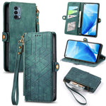 Portafoglio con cerniera geometrica Portafoglio in pelle con fibbia laterale, For OnePlus 9RT 5G, For OnePlus Nord N200 5G, For OnePlus 9R, For OnePlus Nord CE 5G