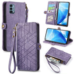 Portafoglio con cerniera geometrica Portafoglio in pelle con fibbia laterale, For OnePlus 9RT 5G, For OnePlus Nord N200 5G, For OnePlus 9R, For OnePlus Nord CE 5G
