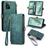 Portafoglio con cerniera geometrica Portafoglio in pelle con fibbia laterale, For OnePlus Nord 2T, For OnePlus Nord CE 2 5G, For OnePlus 10 Pro 5G, For OnePlus N20 5G