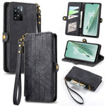 Portafoglio con cerniera geometrica Portafoglio in pelle con fibbia laterale, For OnePlus Nord 2T, For OnePlus Nord CE 2 5G, For OnePlus 10 Pro 5G, For OnePlus N20 5G